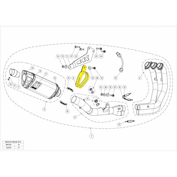 AKRAPOVIC - BRIDE EN CARBONE