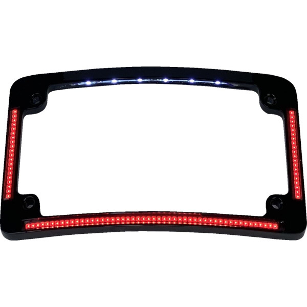 CUSTOM DYNAMICS - MARCO PLACA CON LED ROJO NEGRO