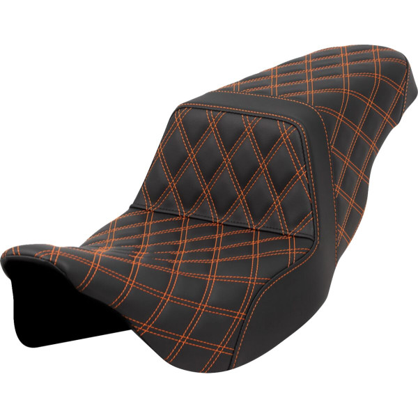 SADDLEMEN - ASIENTO STEP UP LS CON COSTURA NARANJA