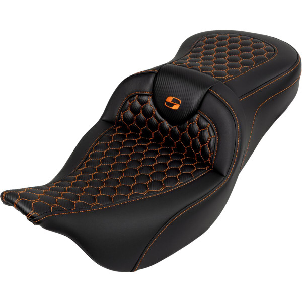 SADDLEMEN - SEAT ROADSOFA HC COSTURA NARANJA