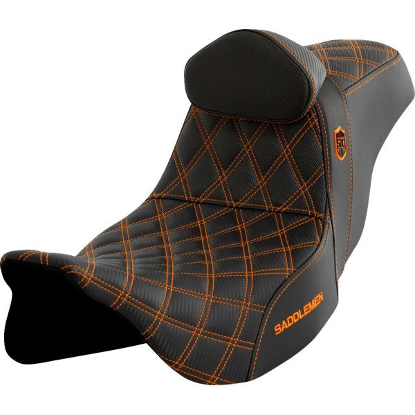 SADDLEMEN - SEAT SDC PERF GRIPPER W/BR ARANCIONE