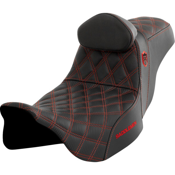 SADDLEMEN - SEAT SDC PERF GRIPPER W/BR RED