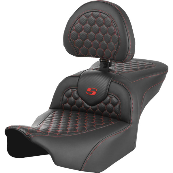 SADDLEMEN - SEAT ROADSOFA HC W/BR RED STIT