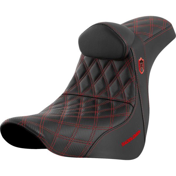 SADDLEMEN - SEAT SDC PERF GRIPPER W/BR RED