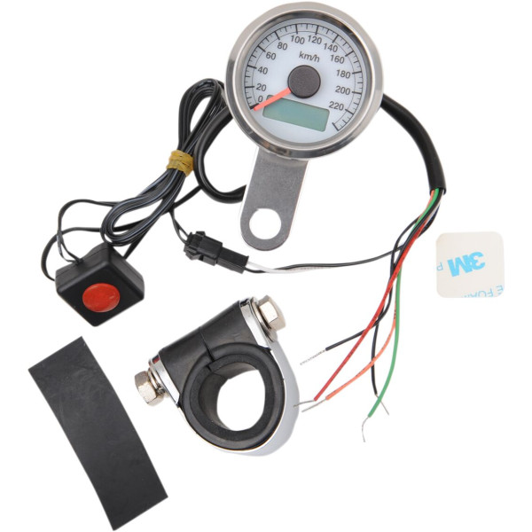 DRAG SPECIALTIES - SPEEDO 1.87PRO BLANCO KM/H