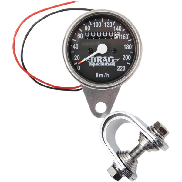 DRAG SPECIALTIES - SPEEDO 2:1 CHR/BLK KM/H