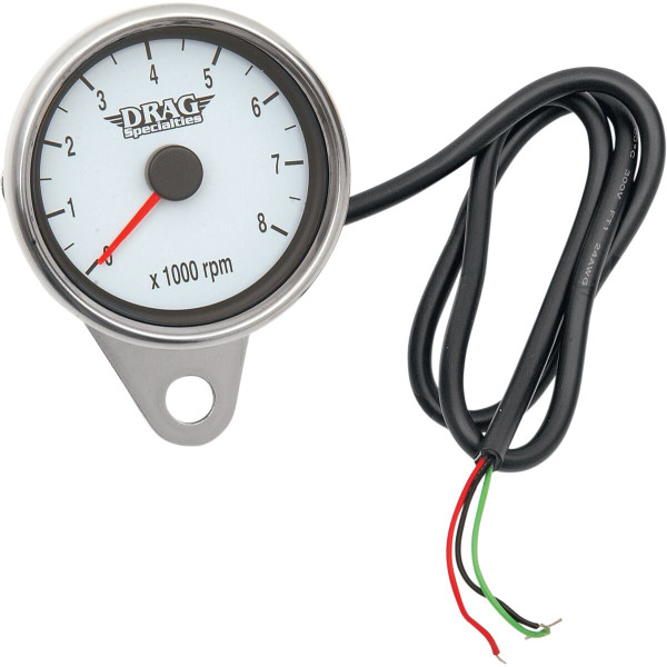 DRAG SPECIALTIES - TACHOMETER WHT FACE