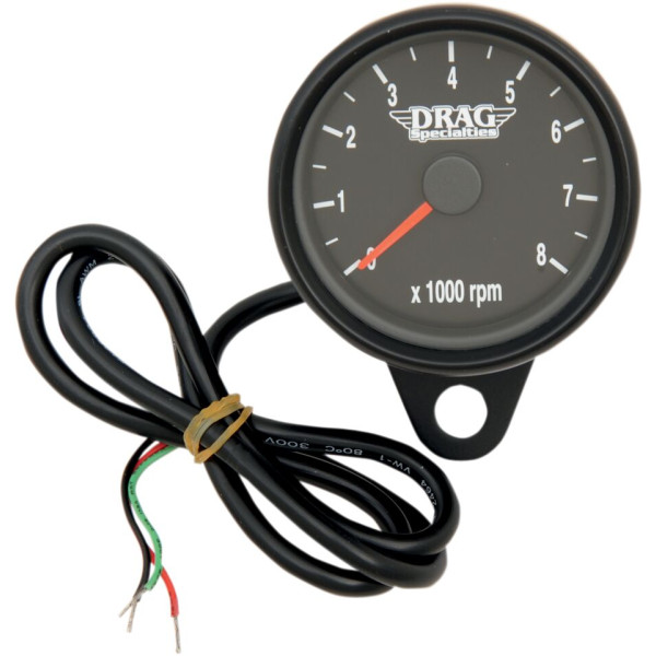 DRAG SPECIALTIES - TACH NOIR 2.4 NOIR AVEC LED