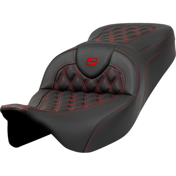 SADDLEMEN - SEAT ROADSOFA LS RED STITCH TO