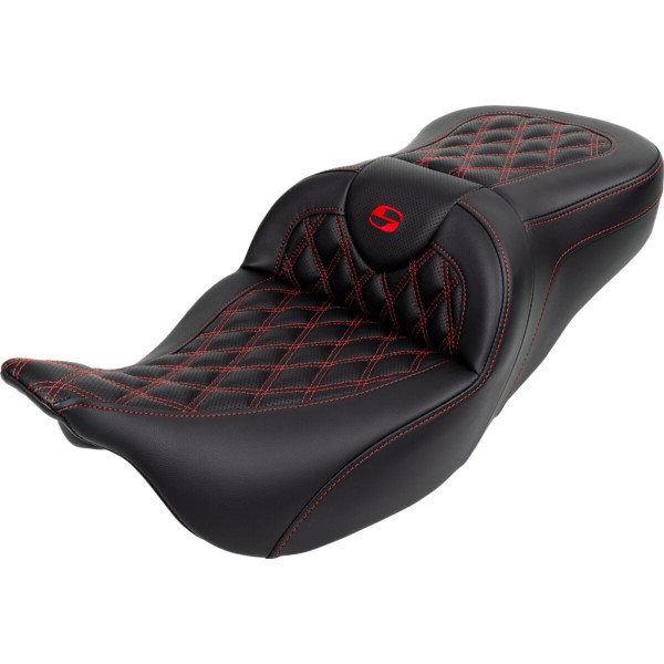 SADDLEMEN - SEAT ROADSOFA LS W/BR COSTURA ROJA STIT