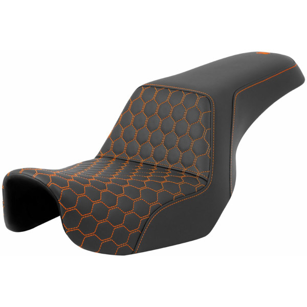 SADDLEMEN - SEAT STEP UP HC ORANGE STITCH