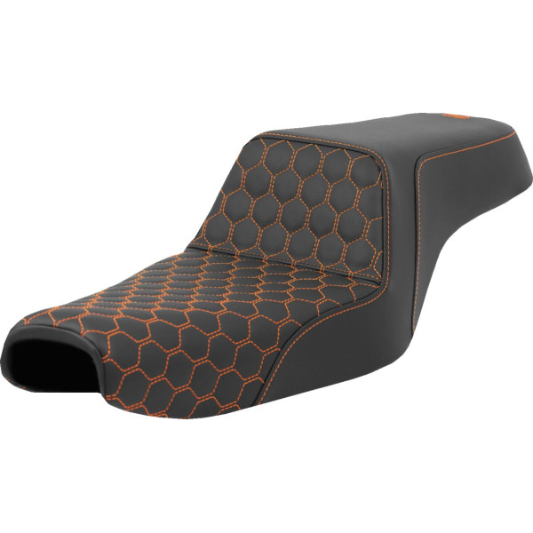 SADDLEMEN - SEAT STEP UP HC ORANGE STITCH