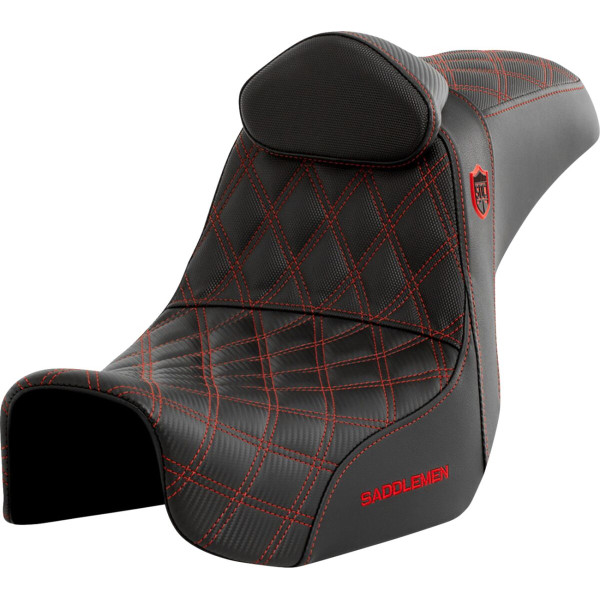 SADDLEMEN - SEAT SDC PERF GRIPPER W/BR RED