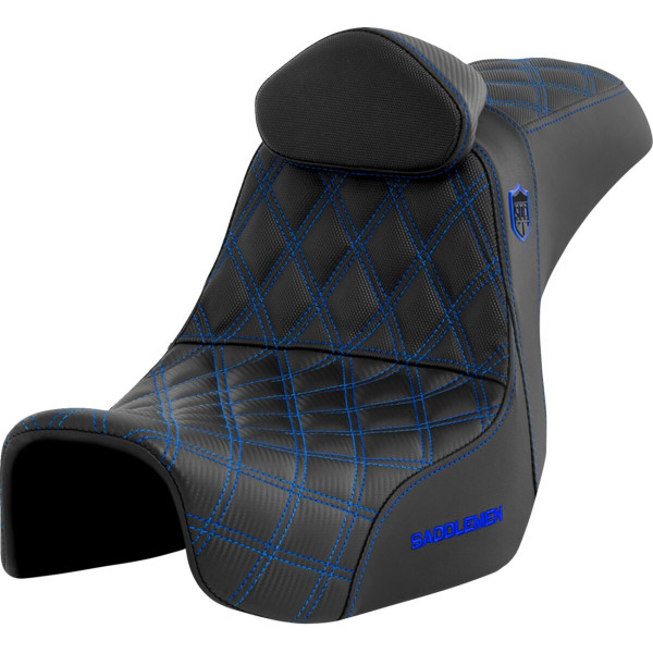 SADDLEMEN - SEAT SDC PERF GRIPPER W/BR BLU